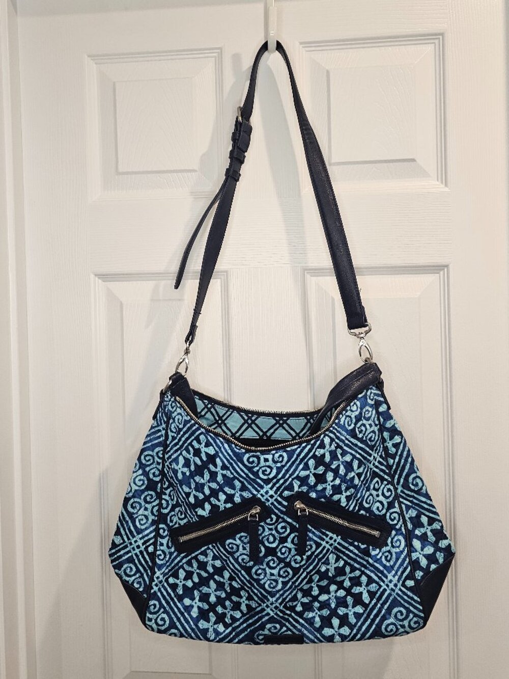 Vera Bradley Vivian Hobo Bag Cuban Tiles Shoulder Crossbody Hipster Purse Tote